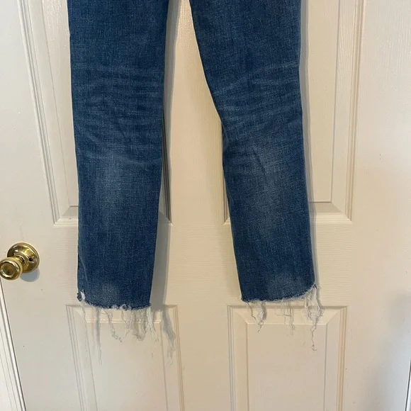 Flying Monkey Holly High Rise Slim Straight Blue Distressed Jeans Size 25 - Picture 4 of 11